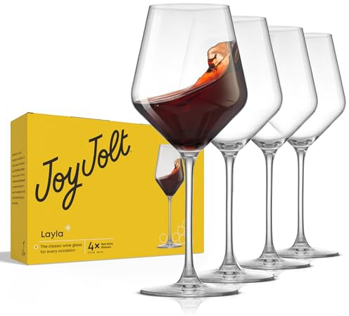 JoyJolt Layla Italian Red Wine Glasses, Set of 4, 17 oz Clear – Made in Europe