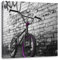 Pixxprint BMX Fahrrad vor Graffitiwand schwarz, Schwarz, Weiß, Größe: 70x70, Leinwandbild Quadratisch, Wandbild, Kunstdruck, fertig bespannt