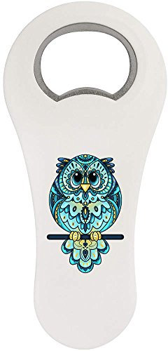 Azeeda 'Patterned Owl' Bottle Opener Fridge Magnet (BO00034223)