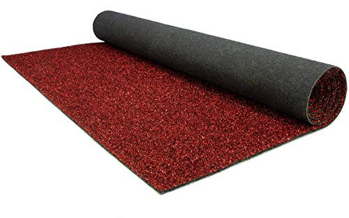 Primaflor Glitzer Hochzeits-Läufer Glimmer - 1,00m x 5,00m, Rot, Event-Teppich mit Schimmer, Schwer Entflammbarer Messeboden, Empfangsteppich, Gangläufer