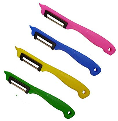 NEUSTANLO | Sparschäler Color Edition | farblich sortiert | 4er Pack | Edelstahl | für Links- und Rechtshänder | Made in Solingen | ideal auch als Spargelschäler