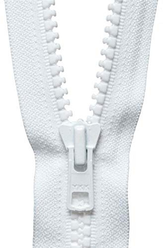 YKK nicht teilbarer Reißverschluss aus Kunststoff mit Zipper Weiß 12 cm