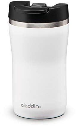 Aladdin Barista Café Thermavac Leak-Lock Edelstahl Thermobecher 0.25L White - Auslaufsicherer Becher - Kaffeebecher To Go Thermo - Hält bis zu 2,5 Stunden Heiß - BPA-Frei - Spülmaschinenfest