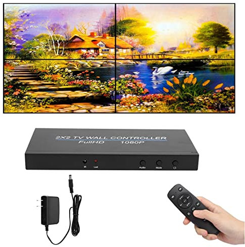 2 x 2 Video-Wand-Controller, Video-Bildprozessor, Bildschirm-Spleißung, 1080P High-Definition-Bild-Video-Wand-Controller, Unterstützung für Spleißen 2 x 1/3 x 1/4 x 1/1 x 2/1 x 3/1 x 4/2 x 2 (US)
