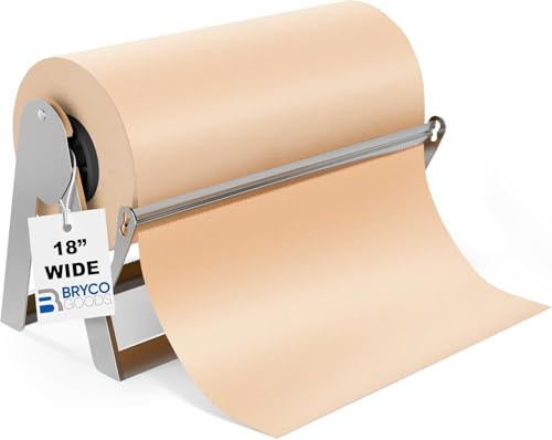 Bryco Goods Dispenser per rotolo di carta da 45,7 cm, montaggio a parete e antiscivolo, telaio in acciaio resistente, per kraft, macelleria, congelatore, porta carta da regalo, per casa, ufficio