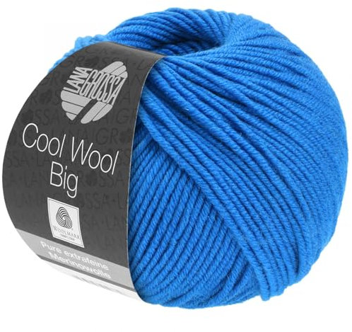 LANA GROSSA Cool Wool Big | Extrafeine Merinowolle waschmaschinenfest und filzfrei | Handstrickgarn aus 100% Schurwolle (Merino) | 50g Wolle zum Stricken & Häkeln | 120m Garn FB 992