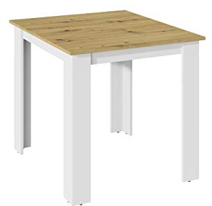 MATKAM Tisch Kongo H 75 x B 80 x T 80 cm, Schlichte, geradlinige Optik, laminierte Möbelplatte, Kratzfest, wasserabweisend, fleckenabweisend (Artisan Eiche)