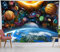 LB Wandteppich Planeten Wandtuch Universum Wandbehang Erde in der Galaxie Tapisserie für Wohnzimmer Schlafzimmer Wohnheim Wanddeko,200x150cm