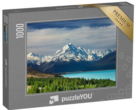 puzzleYOU: Puzzle 1000 Teile „Mount Cook und Pukaki See, Neuseeland“ – aus der Puzzle-Kollektion Gebirge