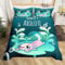 Loussiesd Karikatur Axolotl Grün Bettbezug Set Kawaii Axolotl Bettwäsche Set 155x220cm 3D Tiere Betten Set für Jungen Mädchen Kinder Jugendliche Schlafzimmer Deko Salamander mit 1 Kissenbezug