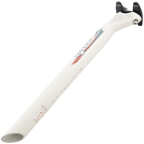 Ruilogod 34cm Länge 31mm Dia Legierung Weiße Sattelstützenhalterung für Rennfahrrad
