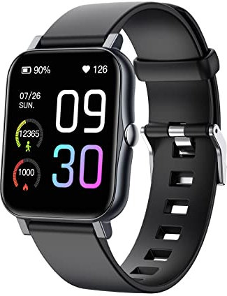 MicLee Damen Herren 1.69 Zoll Smartwatch Fitness Armband Fitness Tracker Schrittzähler Uhr Musiksteuerung Sportuhr Fitnessuhr Smart Watch Kompatibel IOS Android Wasserdicht IP68 Anruf SMS Beachten