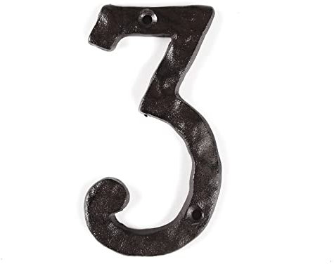 STCREE Lot de 3 numéros de maison en fonte 14,5 cm pour boîte aux lettres, maison, appartement, hôtel, porte, armoire
