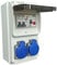 RoadEu Stromverteiler 230V, 2x Schuko Steckdose, Leuchtmelder Signalleuchte LED Rot, Steckdosenverteiler mit Fi Schutzschalter 25A typ A/AC, 2x LS C16A. Baustromverteiler IP44.