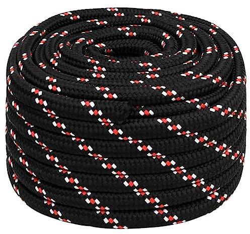 vidaXL Cuerda de Barco Polipropileno Negra 20 mm 25 m