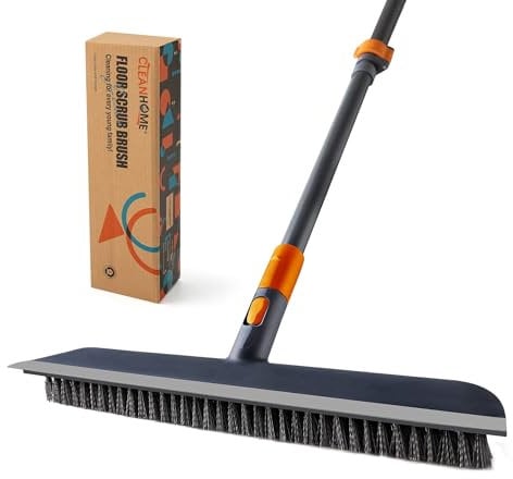 CLEANHOME Schrubber mit stiel,2-1 Upgrade-Bodenbürste. 115 cm–150 cm Teleskop Waschbürste, geeignet für die Reinigung von Fliesenfugen im Innenbereich und Dusche Wasser entfernen