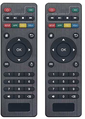 Paquet de 2 Télécommande Remplacer la adaptée à MXQ TV Box TX1, TX2, TX3, TX5, TX5 Pro, M12, M12N, X96, X96 Mini, X96W, M8S, M8C, M10, MX10, X96 Max, X92, T95M, 95N, T95X, MX9, H96 Pro+