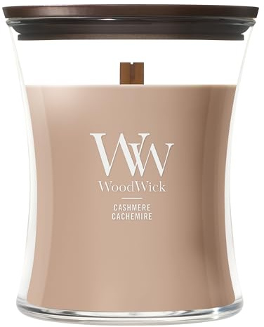 WoodWick Scented Candle| Medium Hourglass Candle | Cashmere | Perfect Gifts for Women
