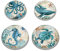 Walarky Underwater World Round Metal Hob Covers 4-Piece Stove Plate Cooker Hob Covers for Electric Cookers Top Burner Gas Range Oven Protector Kitchen Tools Accessories Modern Cooktop Kitchen Decor