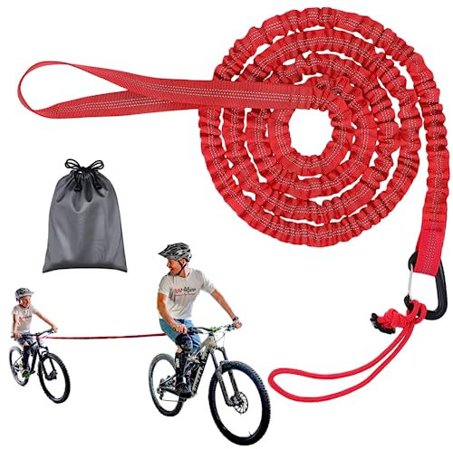 GOWEILE Bicycle Tow Rope Bike Towing Strap MTB Bicycle Tow Bungee Child Cycling Stretch Pull Strap for Long Cycling Adventures Elastic Parent-Child Nylon Rope