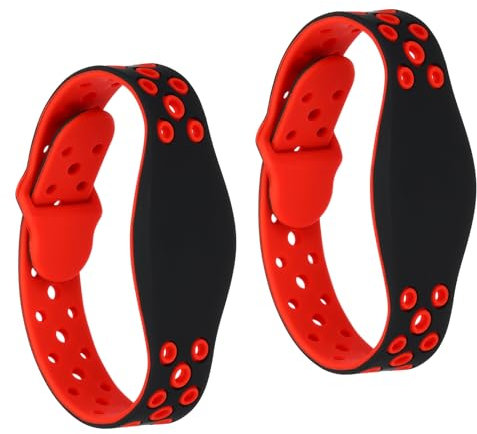 PATIKIL RFID Silikon Armbänder 2 Pack 13.56MHZ Smart IC Karte Armband Wasserdicht Ausweis Armbänder Tür Zugang Kontrolle für Schwimmbad Badezentrum Rot