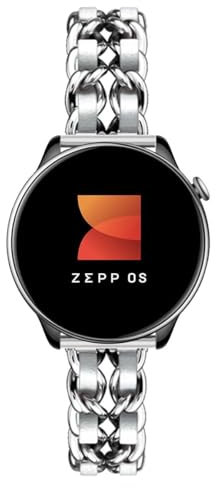 ZUREGO Metallarmband Mit Leder für Amazfit GTR Mini/42mm, Damen Edelstahl Gliederarmband Ersatz Kompatibel Mit Amazfit GTR Mini/42mm (F)