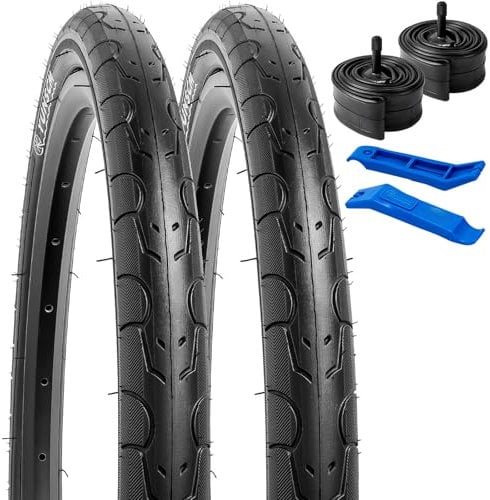 YunSCM 2PCS Faltbarer 20 Zoll Reifen 20x1.50 ETRTO 40-406 und 2Pcs 20 Zoll Schlauch AV32mm Schrader Ventil kompatibel 38-406 Rennräder, Citybikes 20x1.50 Fahrradreifen und schlauche
