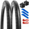 YunSCM 2PCS Faltbarer 20 Zoll Reifen 20x1.50 ETRTO 40-406 und 2Pcs 20 Zoll Schlauch AV32mm Schrader Ventil kompatibel 38-406 Rennräder, Citybikes 20x1.50 Fahrradreifen und schlauche