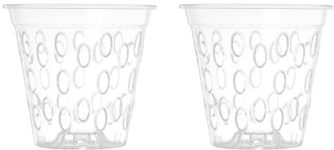 Kalapanta - Pot à orchidées Micro-perforé en Plastique Transparent - (Ø 14 cm, 2)