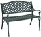 COSTWAY Gartenbank aus Aluminiumguss, wetterfeste Sitzbank für 2 Sitzer, Parkbank Metall, Balkonbank mit Rückenlehne & Armlehne, Metallbank für Garten, Terrasse, Balkon