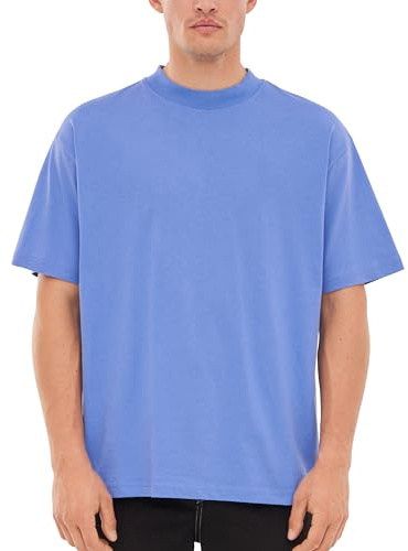Johnny Urban Oversized Tshirt Herren & Damen Violett Print - Sammy - Heavy Basic Kurzarm T-Shirt Oversize - Enganliegender Kragen - Unisex - 100% Baumwolle - Einfarbig