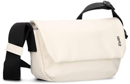 Zwei Unisex Umhängetasche Cargo CA40 kleine wasserfeste Tasche 1 Liter aus leichtem Hydroflex, Schlüsselband, verstellbarer Gurt, sportliche Crossbody-Bag für Damen Herren & Teenager (off-white)