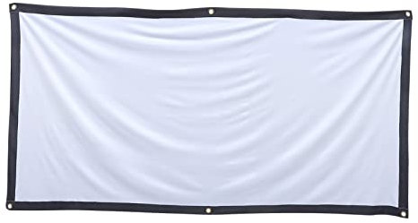 HOMSFOU Faltbare 3cm aus 60 Polyester 16:9 Projektionsleinwand Zoll Knitterfrei mit Lichtabsorbierendem Rand Metallöse und Schule und Kirche