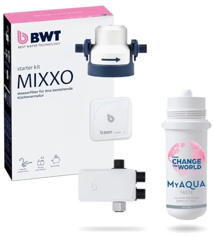 BWT MIXXO Starter Kit Taste | filtro de agua premium para grifo | purificador de agua doméstico | sistema filtro de agua innovador | descalcificador compacto bajo fregadero