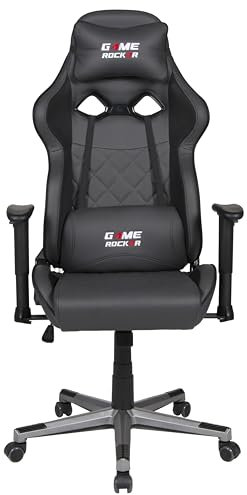 GAME ROCKER Gaming Stuhl G-20 Kunstleder schwarz/anthrazit, bis 110 kg belastbar