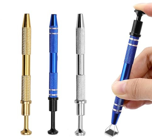 3 PCS Piercing Ball Grabber 4 Prongs Grabber, Septum Ball Screw Tool, Piercing Ball Screw Tool, for Tiny Piercing Ball and IC Chip Electronic Components Small Parts Diamond Painting Beads