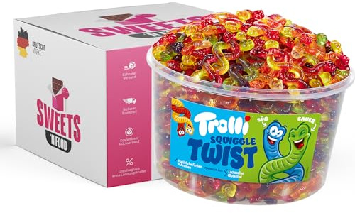 Trolli Dose - Verschiedene Sorten - Perfekt für Party, Advenskalender & Halloween - Großpackung - Perfekt für Naschkatzen (Trolli Squiggle Twist Dose)