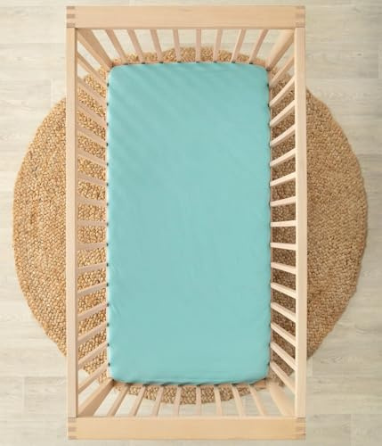 Love To Dream 2-in-1 Waterproof Cot Sheet & Mattress Protector - Marine Blue | Fits Standard Cot Mattress | Machine Washable Premium Tencel Lyocell Fabric | Soft, Breathable & Quiet | Secure & Cosy