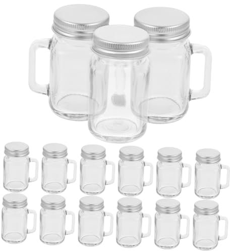 Cabilock 16pcs Mini Mason Jars Tiny Jars Household Jam Jars Jam Cups Mini Mason Jar Mugs Tea Canister Sugar Scrub Jars Fruits Jam Jar Sealing Jam Bottles Candle Jar Dessert Mason Jars Glass