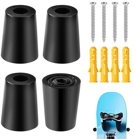 lasuroa 4stk Ski Vertikal Wandhalterung, Ski Wandhalterung Ski Board Wandhalterung mit Schrauben Spreizankern zur Sicheren Aufbewahrung und Präsentation Ihrer Skier Snowboards(Schwarz)