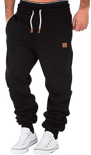 Generisch Herren Sporthose Jogger Jogginghose Elastische Taille Sweatpants Trainingshose Freizeithose Lang Hosen mit Kordelzug und Taschen