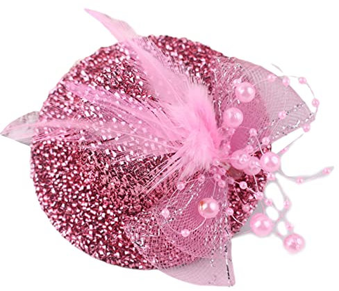 Limtula Feder Fascinator Mädchen Fascinator Tea Party Fascinator Cocktail Mesh Fascinator Glitzer Mesh