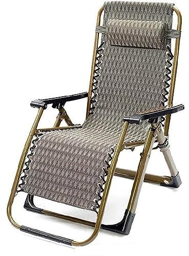 SHCHNA Relaxliege Liegestuhl Terrassen-Chaiselounge-Stuhl Mit Abnehmbarer Kissen-Kopfstütze, Sonnenliege, Bett-Liegestuhl Für Outdoor-Indoor-Hof-Camping Klappbare Sonnenliege