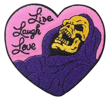 Reaper Embroidered Patch Sew On Iron On Badge Live Laugh Love Skeleton Gothic
