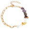 Pulsera de Eslabones Dorados - Pulsera de Piedras Naturales - Cierre Ajustable - Elegancia y Energía Positiva - Acero inoxidable.