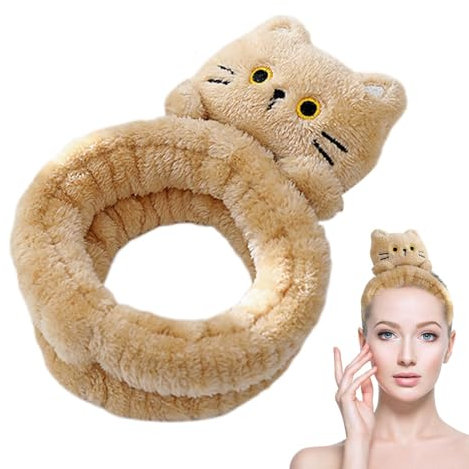 Spa Bandon pour laver le visage, Face Washing Head Band | Bandeau de make-make-up de Cat-Face, bandeau de spa sucré | Bandes de cheveux brandistes, bandeau de soins de la peau des animaux pour les fil