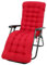 PATNFR Sun Lounger Cushions with Tie Rope and Non-Slip Top Cover 170 x 50cm Thickened Garden Lounger Chair Pad Recliner High Back Chair Cushion for Indoor Outdoor Garden Patio Beach No Chair (Red)