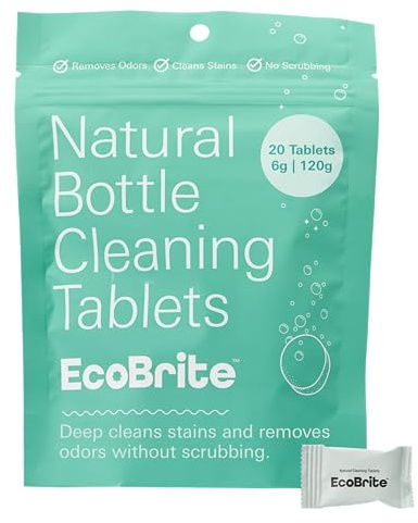 Owala EcoBrite Powerful Cleaning Tablets, Cleans Bottles, Coffee Cups, Pots, Pans, Camping Equipment, Food Bowls and Much More (Individually Wrapped) Made From Natural Ingredients