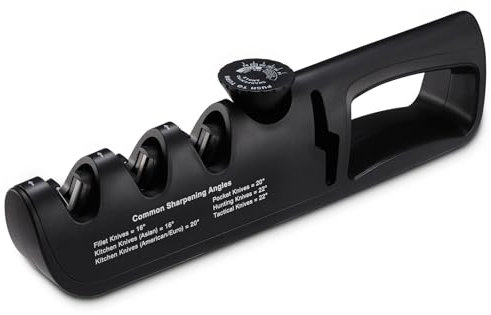 Knpwer 4 in 1 Manuelle Messerschleifer,Messerschärfer Profi,Scherenschleifer und Pocket Messer Schärfer,mit 6 Stufen Verstellbar Winkel,und dem Rutschfesten Boden,für Restaurieren,Polieren,Küchenmesse