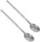 Ausziehbare Gabel-/Löffelset, 2 Stück Edelstahl Teleskopgabel Löffel, Ausziehbar von 22-64 cm, Verlängerung Tafelgabel Löffel für Grill Abendessen Obst und Dessert